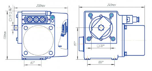 Габаритные размеры МЭОФ-40/160-0,63 Р-96
