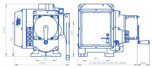 Габаритные размеры МЭО-250/63-0,25 И-99К